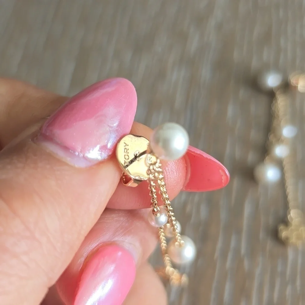 New Tory Burch KIRA PEARL LINEAR EARRING